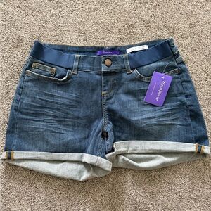 Seraphine Women’s Under Bump Blue Denim Maternity Shorts